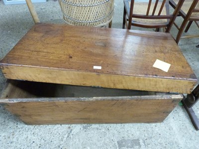 Lot 277 - Antique blanket box, hinges damaged, 100cm wide