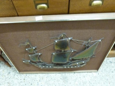 Lot 284 - Contemporary metal picture of The Tall Ship...