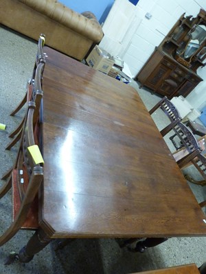 Lot 289 - Late Victorian extending oak dining table...