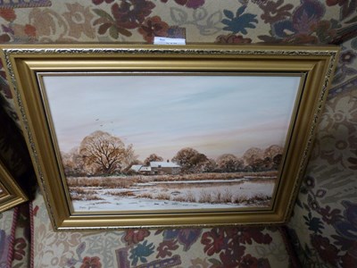 Lot 310 - Kate Jardine, Winter Evening, oil on board,...