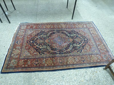 Lot 320 - Fleece and wool floor rug, 198 x 131 cm