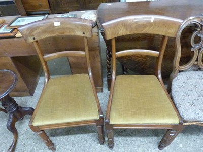 Lot 326 - Pair of Victorian mahogany bar back dining chairs