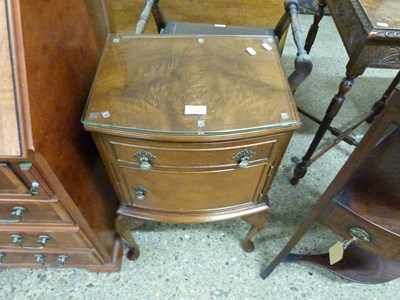 Lot 330 - Bow front bedside cabinet on cabriole legs