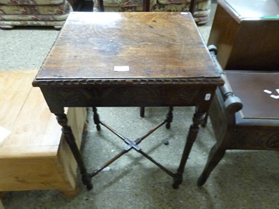 Lot 334 - Early 20th Century oak table on tapering legs...