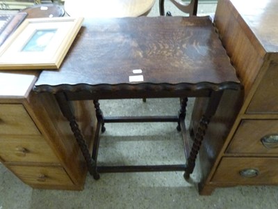 Lot 342 - Oak occasional table on barley twist legs