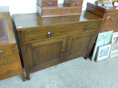 Lot 348 - Early 20th Century oak sideboard with single...