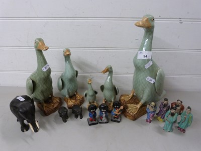 Lot 94 - Mixed Lot: Chinese pottery ducks, small...