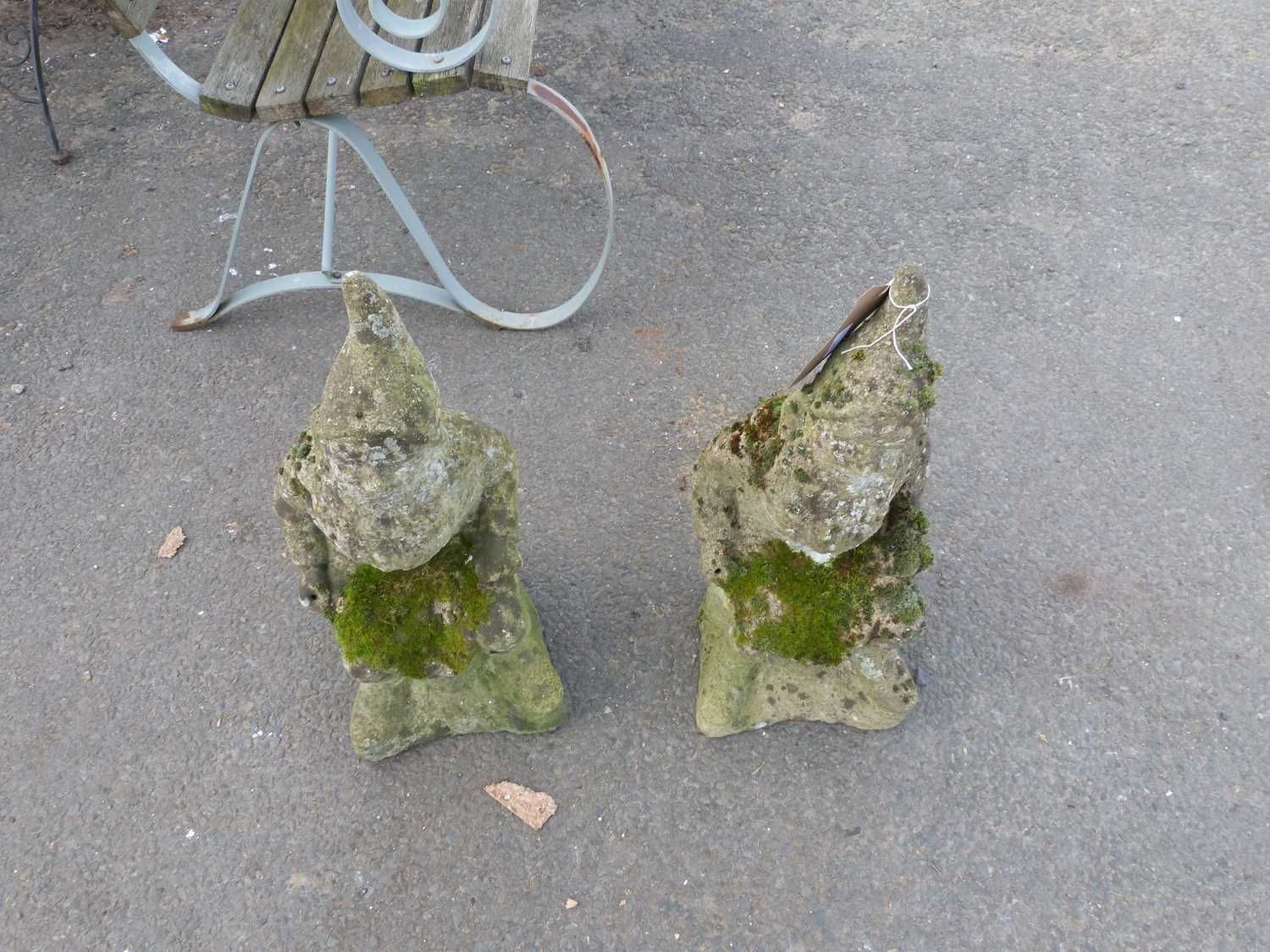 Lot 363 - Pair of concrete garden gnomes