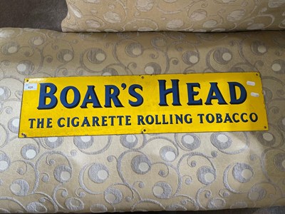 Lot 620 - Vintage boars head tobacco enamel sign with...