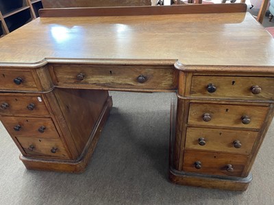 Lot 623 - Victorian mahogany twin pedestal desk or...