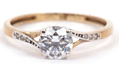 Lot 57 - Cubic zirconia single stone ring, stamped 9k...