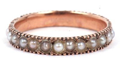 Lot 78 - Antique seed pearl set full eternity ring,...