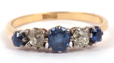 Lot 111 - An antique sapphire and diamond five stone...