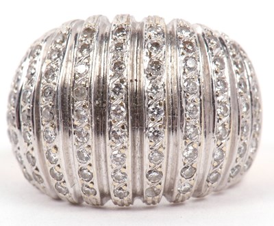 Lot 123 - A large diamond cluster cocktail ring of...