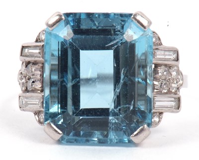 Lot 126 - A precious metal aquamarine, 14.10 x 11.70 x 7....