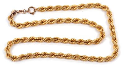 Lot 159 - A 9ct gold rope twist chain (a/f), 19cm...