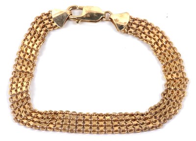 Lot 160 - A 9ct gold mesh work bracelet, 20cm long, 5.6 gms