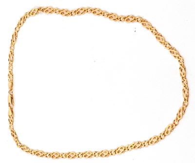 Lot 171 - A modern 35 stamped fancy double link necklace,...