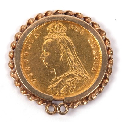 Lot 195 - A Victorian sheild back half sovereign dated...