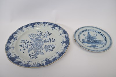 Lot 11 - 18th century Chinese blue and white plate with...
