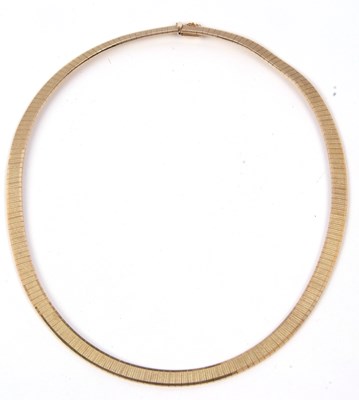 Lot 245 - A 9ct gold snake link necklace, 45cm long,...