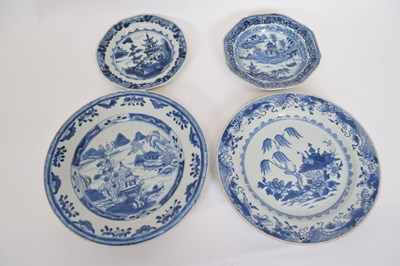 Lot 19 - Two octagonal 18th century Qianlong plates,...