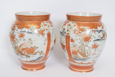 Lot 23 - Pair of Japanese Meiji period Satsuma vases...