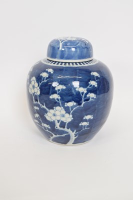 Lot 31 - Chinese ginger jar and cover, the blue...