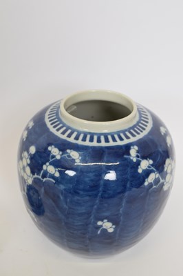Lot 31 - Chinese ginger jar and cover, the blue...