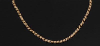 Lot 382 - Yellow metal ancy link chain, marks worn,...