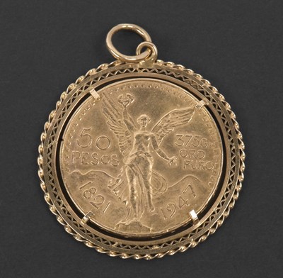 Lot 368 - Mexican 50 Peso, 1821-1947 commerative gold...