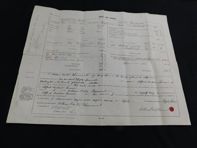 Lot 401 - A Victorian bill of sale for a ship...