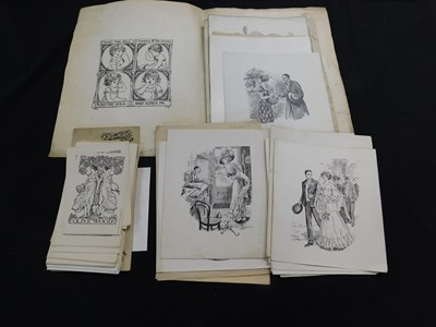 Lot 434 - Packet - Assorted pen and ink drawings and...