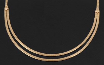 Lot 358 - 18ct gold necklace, with brushed finished...