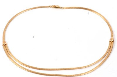 Lot 358 - 18ct gold necklace, with brushed finished...