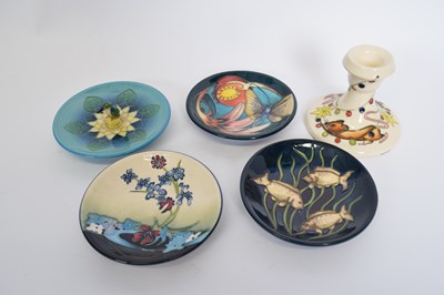 Lot 47 - Group of Moorcroft pin dishes, one with fish,...