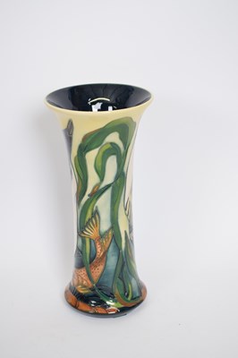 Lot 55 - Moorcroft trumpet vase decorated with a fish...