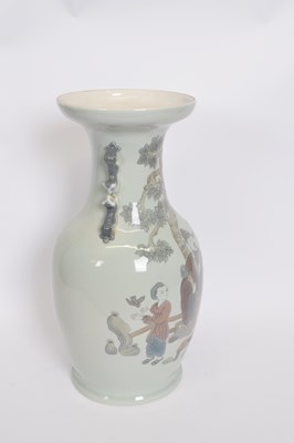Lot 58 - Large Lladro baluster vase decorated with...