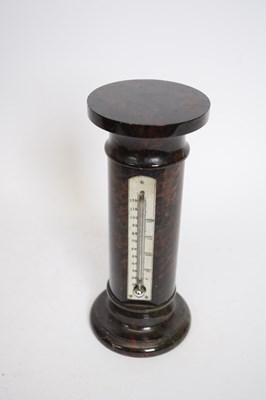 Lot 74 - Mercury thermometer set into an onyx pedestal,...