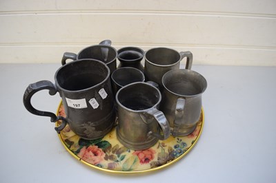 Lot 197 - COLLECTION VARIOUS PEWTER TANKARDS AND JUGS