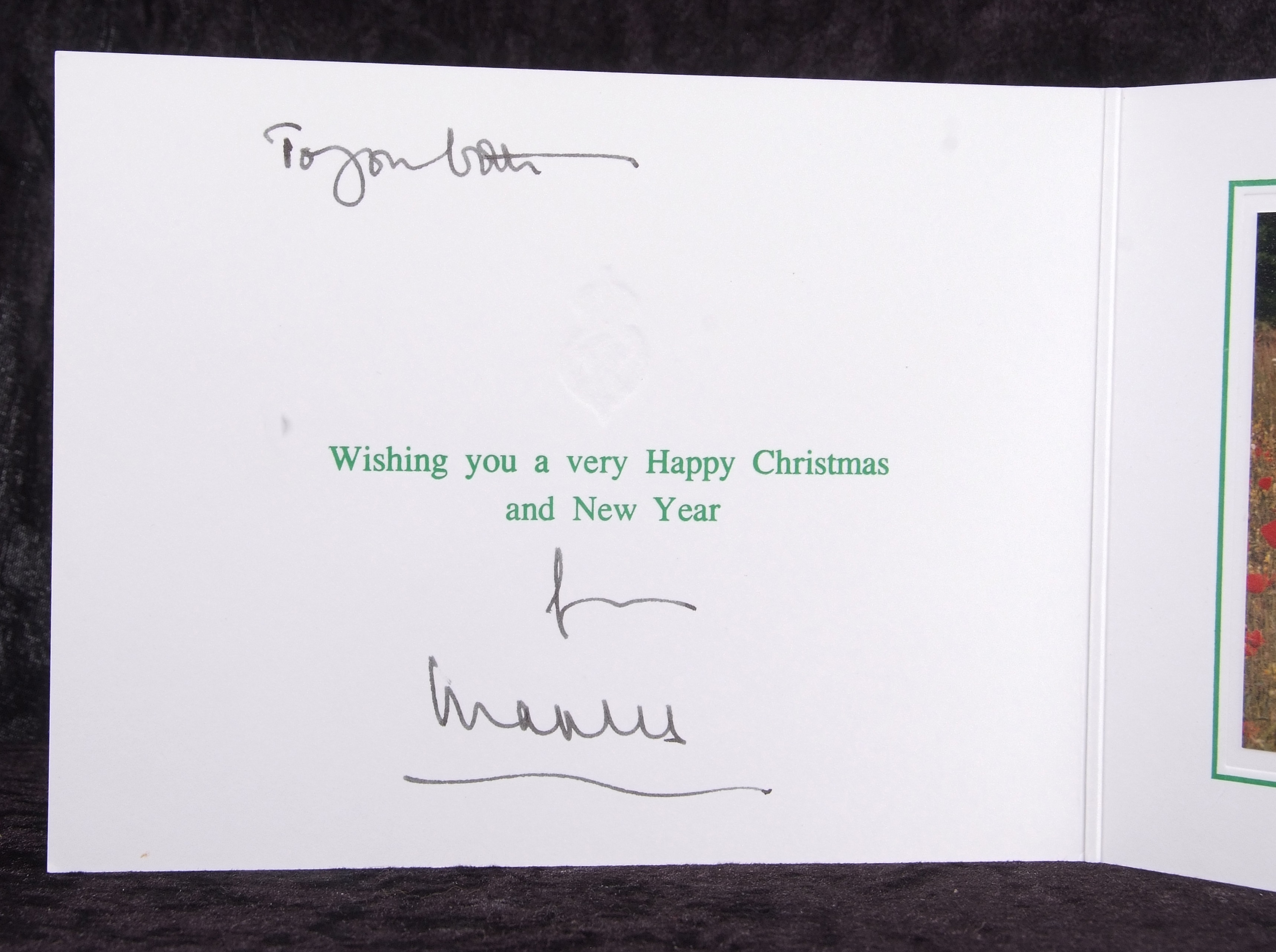 Lot 174 HRH Prince Charles Christmas Card for 1988