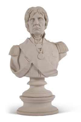 Lot 74 - Reconstituted marble bust of Nelson, signed to...