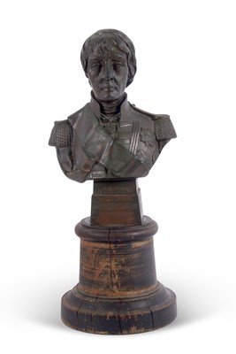 Lot 75 - A commemorative copper bust of Lord Nelson...