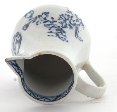 Lot 117 - Lowestoft porcelain sparrow beak jug decorated...