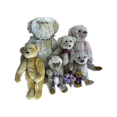 Lot 374 - A mixed lot of teddy bears, to include 2 x...