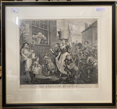 Lot 74 - After William Hogarth "The Enraged Musician",...