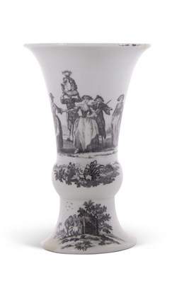 Lot 127 - A Worcester porcelain trumpet vase circa 1765...
