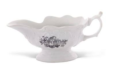 Lot 128 - A Worcester porcelain high footed sauce boat...