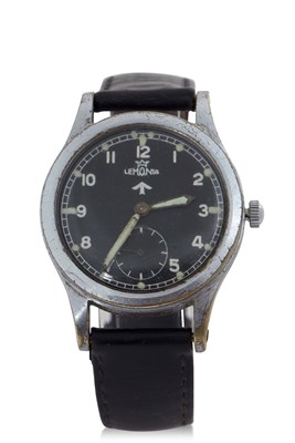 Lot 419 - A Lemania WWW military wristwatch, the back of...