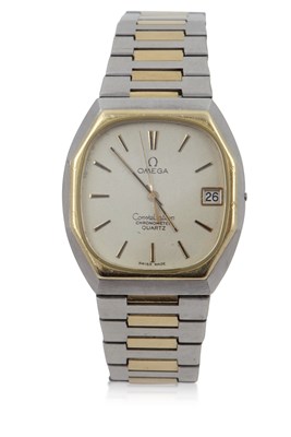 Lot 430 - A two tone Omega Constellation quartz with a...